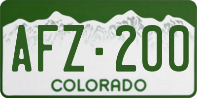 CO license plate AFZ200