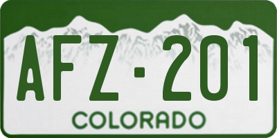 CO license plate AFZ201