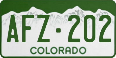 CO license plate AFZ202