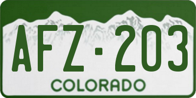 CO license plate AFZ203