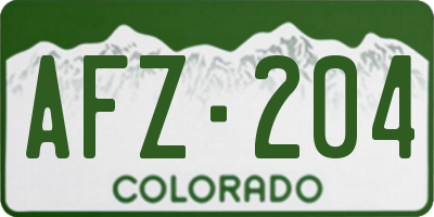 CO license plate AFZ204
