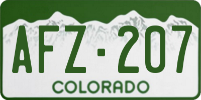 CO license plate AFZ207