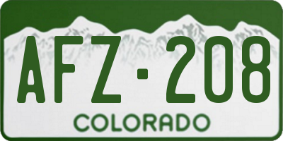 CO license plate AFZ208