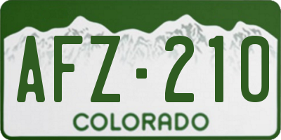 CO license plate AFZ210