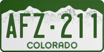 CO license plate AFZ211
