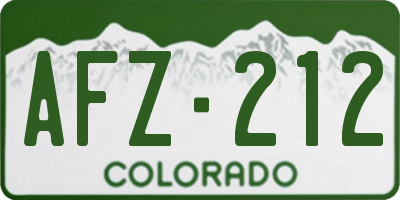 CO license plate AFZ212