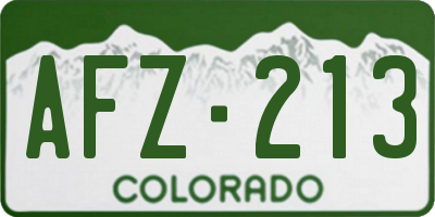 CO license plate AFZ213