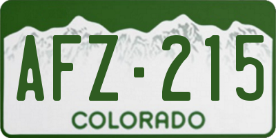 CO license plate AFZ215