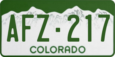 CO license plate AFZ217