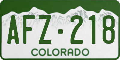 CO license plate AFZ218