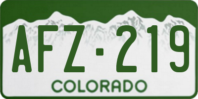 CO license plate AFZ219
