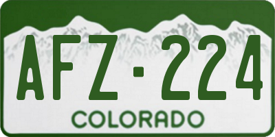 CO license plate AFZ224