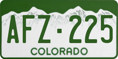 CO license plate AFZ225