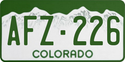 CO license plate AFZ226