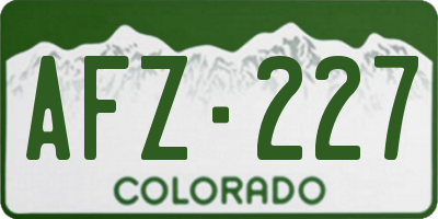 CO license plate AFZ227