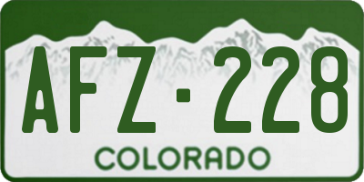 CO license plate AFZ228