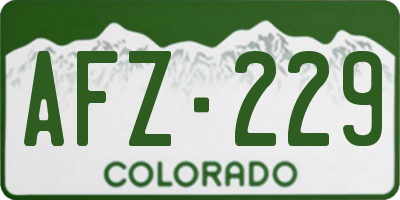 CO license plate AFZ229