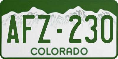 CO license plate AFZ230