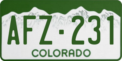 CO license plate AFZ231
