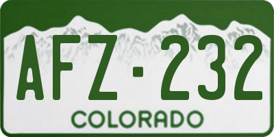 CO license plate AFZ232
