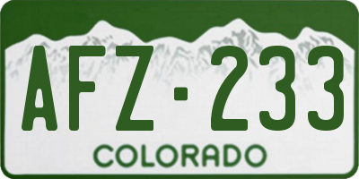 CO license plate AFZ233