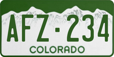 CO license plate AFZ234