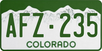 CO license plate AFZ235
