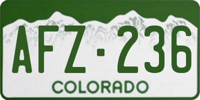 CO license plate AFZ236