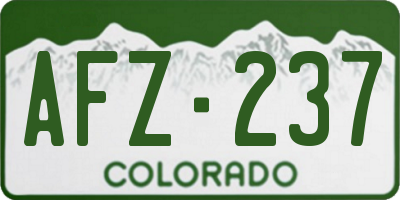 CO license plate AFZ237
