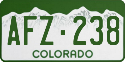 CO license plate AFZ238