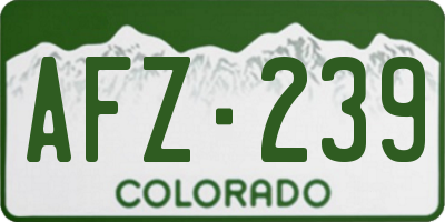 CO license plate AFZ239