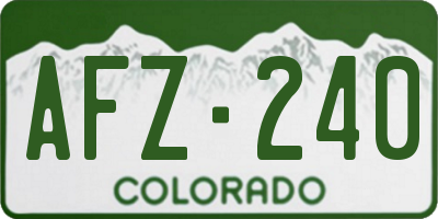 CO license plate AFZ240