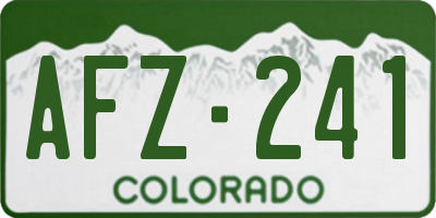 CO license plate AFZ241