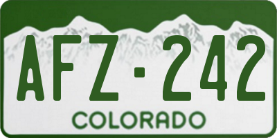 CO license plate AFZ242