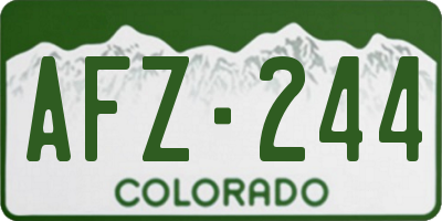 CO license plate AFZ244