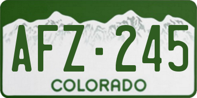 CO license plate AFZ245