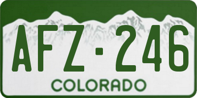 CO license plate AFZ246