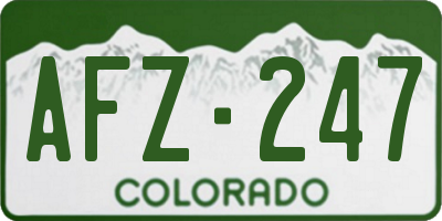 CO license plate AFZ247