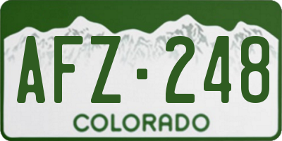 CO license plate AFZ248