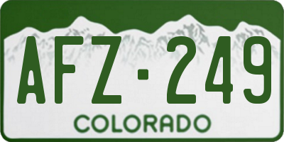 CO license plate AFZ249