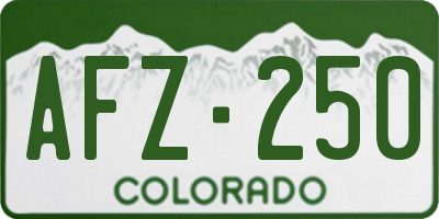 CO license plate AFZ250