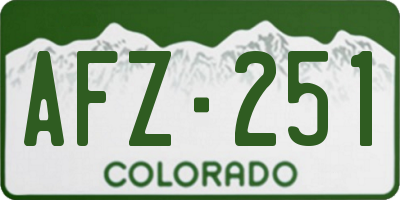 CO license plate AFZ251