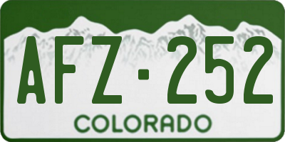 CO license plate AFZ252