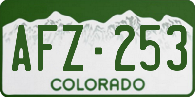 CO license plate AFZ253