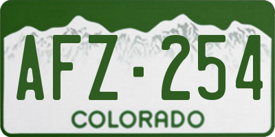 CO license plate AFZ254