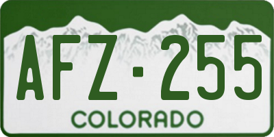 CO license plate AFZ255