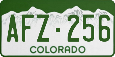 CO license plate AFZ256