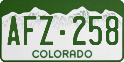 CO license plate AFZ258