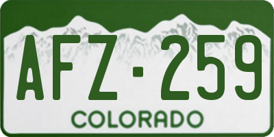 CO license plate AFZ259