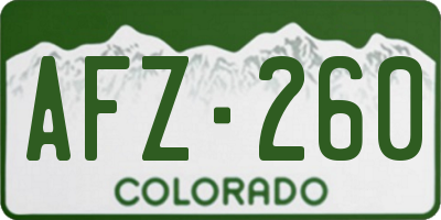 CO license plate AFZ260